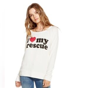 Chaser Love My Rescue Open Back Sweater Large
